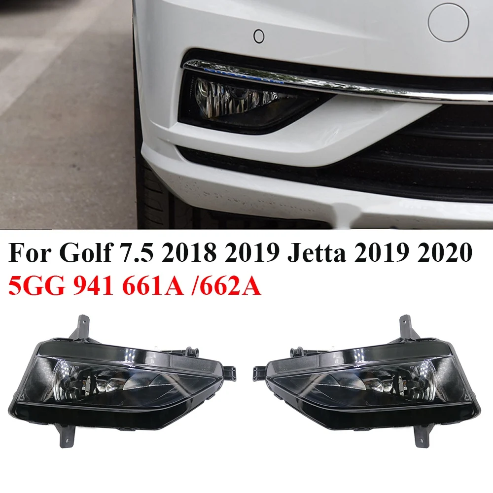 A28K-Car Front Fog Light Lamp Assembly with Halogen Bulb for Golf 7.5 2018 2019 Jetta 2019 2020 5GG 941 661A Left