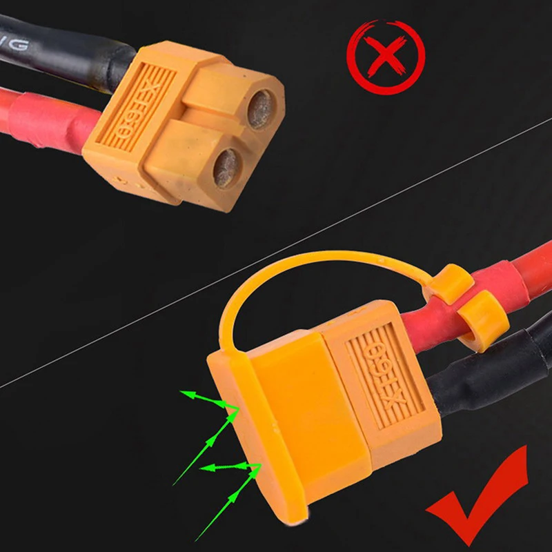 10Pcs XT60 Plug Rubber Terminal Insulated Protective Cover Caps Case Suitable For Rc Lipo Battery Red Orange Color