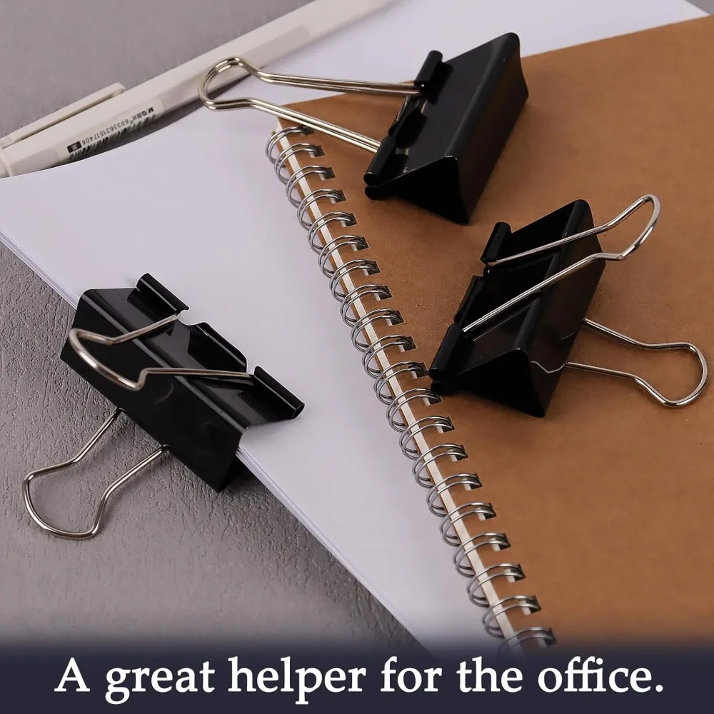 مشابك ربط كبيرة جدًا (36 عبوة) مقاس 2 بوصة، مشابك ورق كبيرة للوازم المكتبية، باللون الأسود