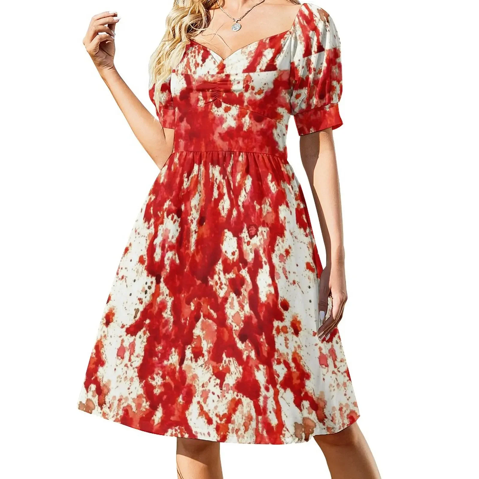 Blood Splatter Short-Sleeved Dress summer dress woman 2025 trendy dress for woman Woman clothing