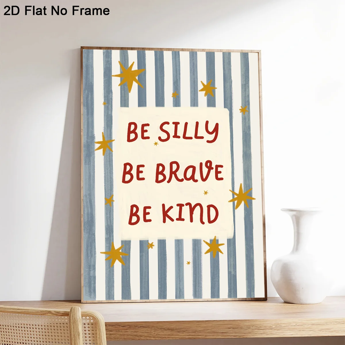 2D Flat, 1pc Modern Minimalist Frameless Canvas Poster - 