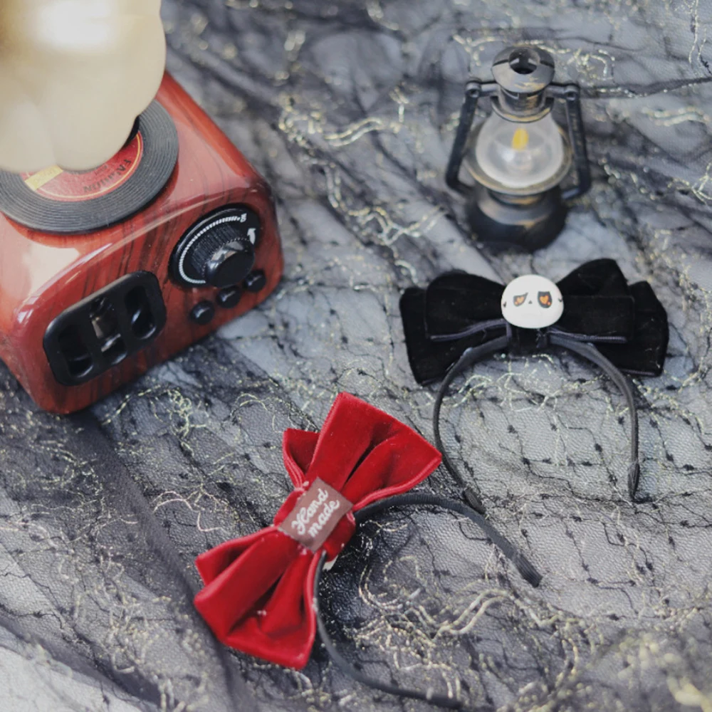 

For Labubu Headwear Halloween Ghost Skull Funny Headwear Mini Stylish Plush Doll DIY Head Inserted Hair Hoop Accessory