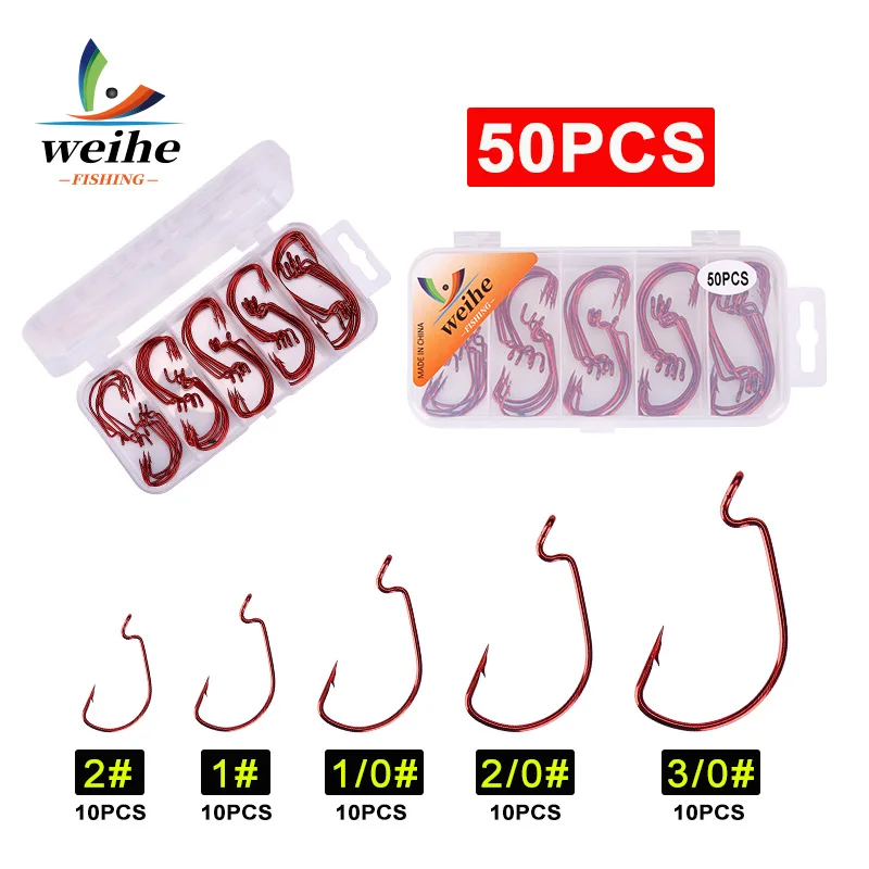 Anzuelos de manivela WEIHE – Acero carbono para señuelos