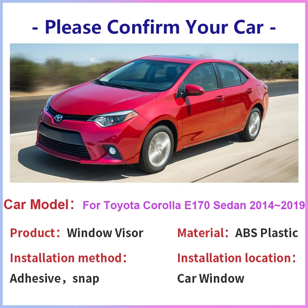 Window Visor for Toyota Corolla E170 Levin Elegance Altis X Sedan 2014~2019 Side Sun Rain Guard Deflector Vent Awning Accessorie