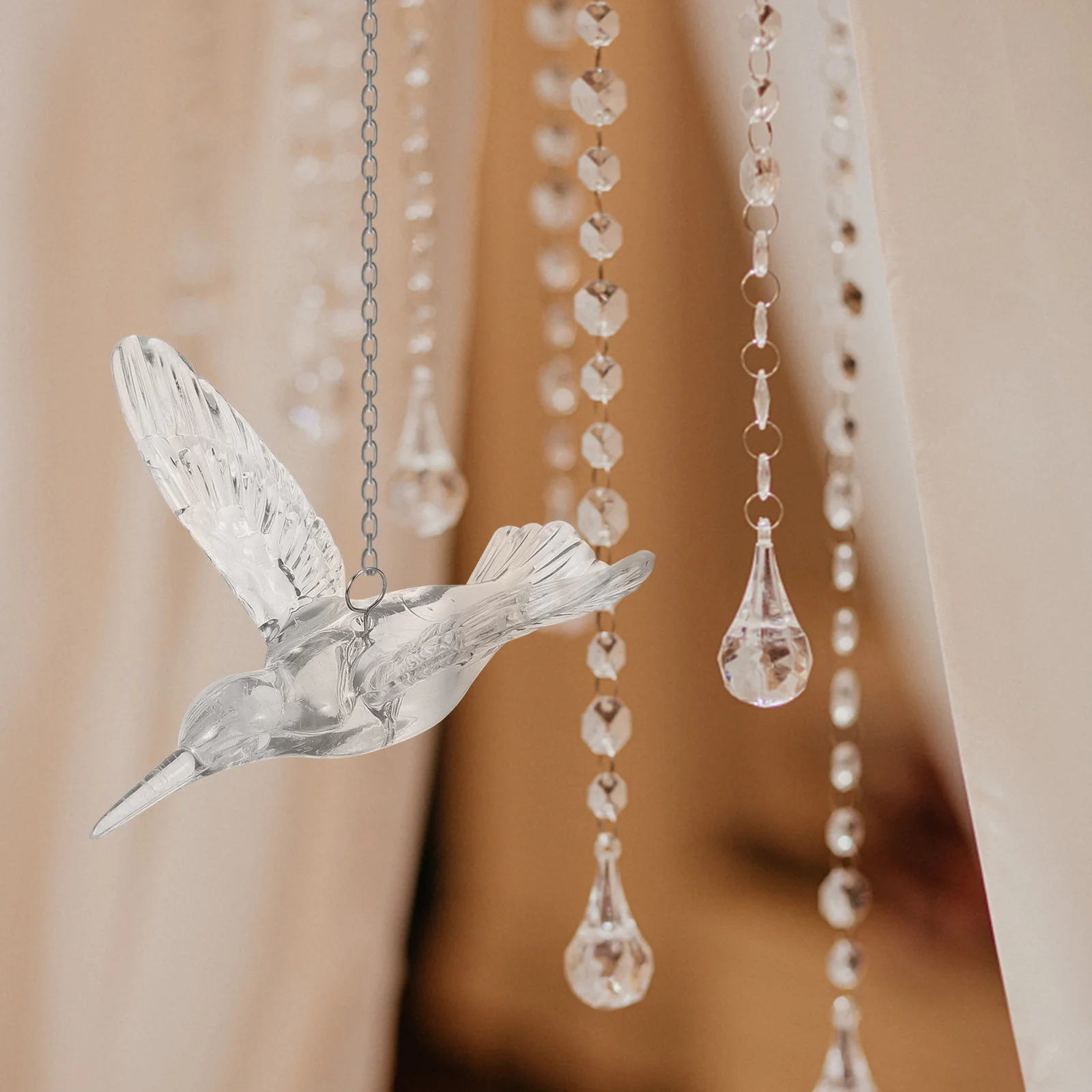 

20Pcs Hummingbird Decor Light Reflecting Hanging Hummingbirds for Garden Window Chandelier DIY Project Acrylic Flying Birds