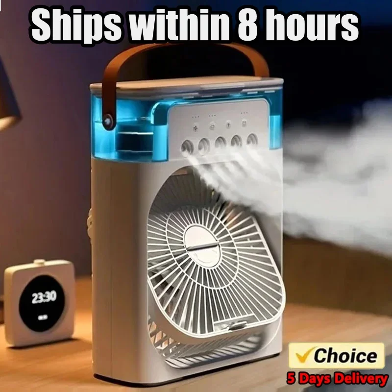 Portable 3 In 1 Fan AIr Conditioner Household Small Air Cooler LED Night Lights Humidifier Air Adjustment Home Fans Dropshipping