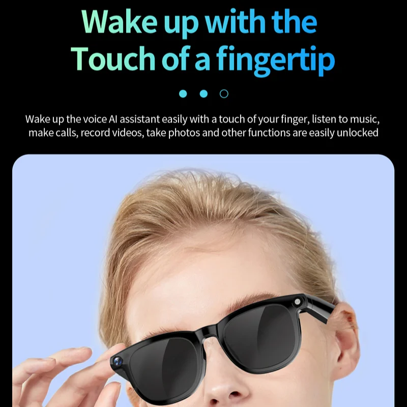 

Интеллектуальные очки Ai с HD-камерой мощностью 800 Вт, черная технология для перевода изображений, записи видео, телефонных звонков, фотографии