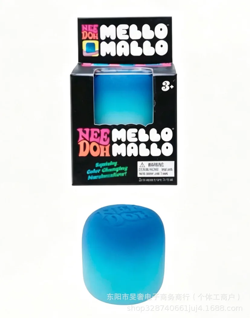 Needoh Mello Mallo UV-Licht Reaktives Squish-Spielzeug Marshmallow-Textur Langsam Aufsteigendes Quetsch-Fidget-Spielzeug Sonnenlicht Farbwechsel Geschenk