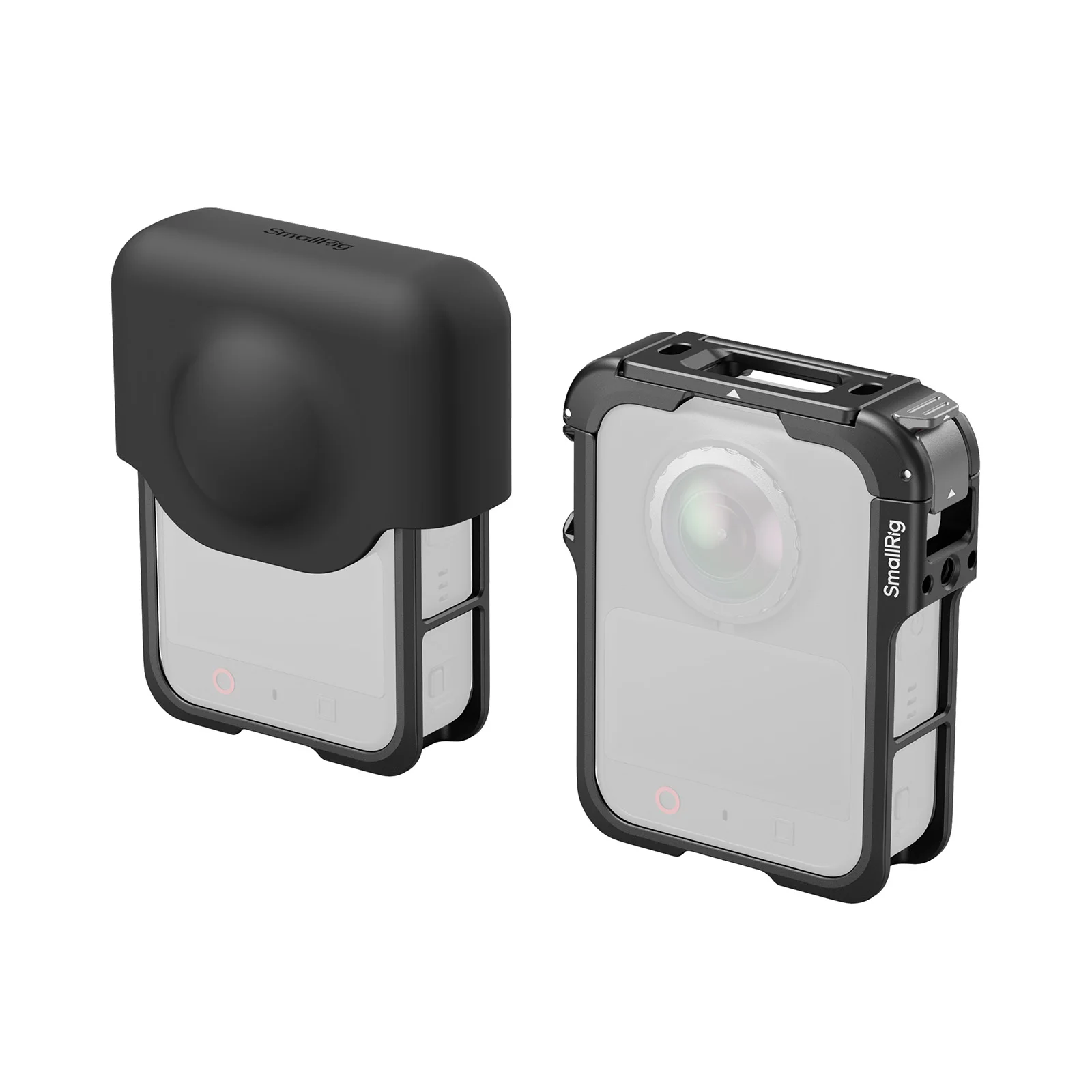 SmallRig Kamerakäfig für DJI Osmo 360 II, mit Silikon-Schutzhülle, 1/4"-20-Loch, faltbare Objektivhalterung, Basic-/Advanced-Edition 6716
