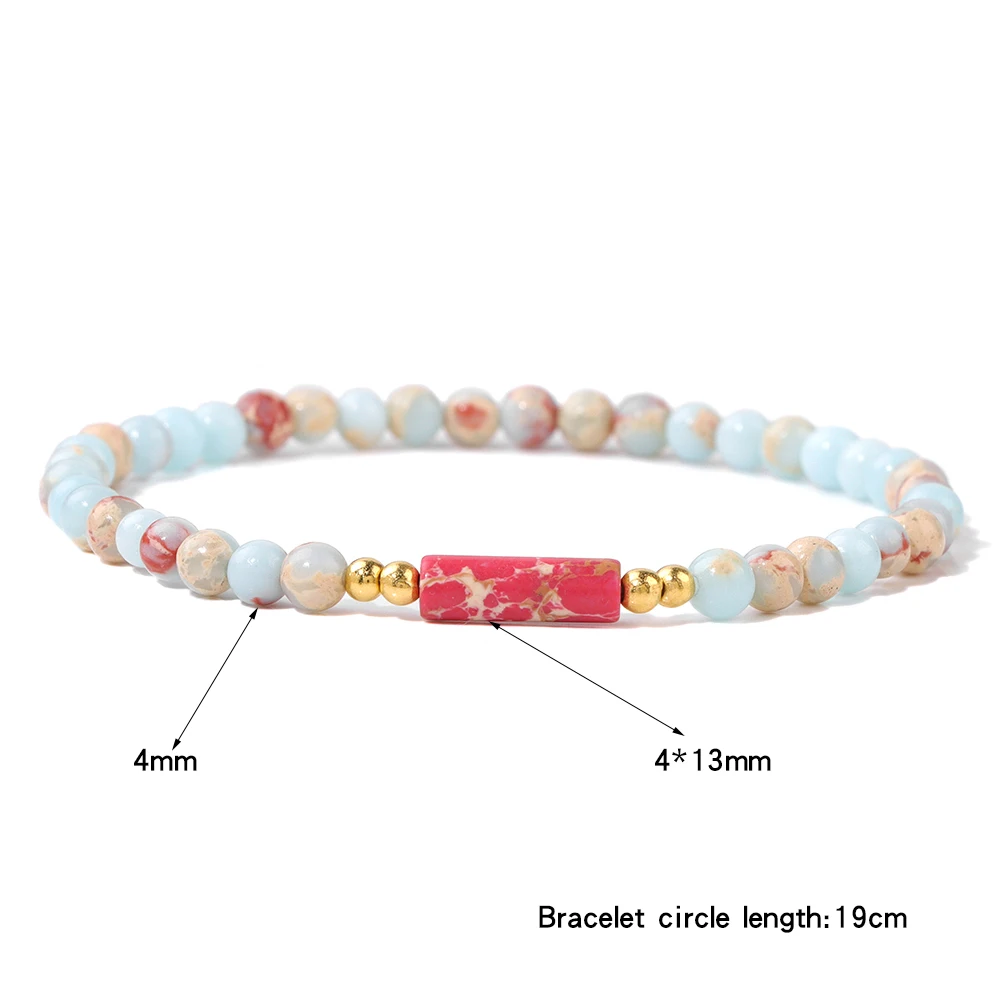 4mm Natural Stone Beads Bracelets For Women Men Rose Quartzs Aventurine Chalcedony Bracelet Healing Reiki Minimalist Jewelry