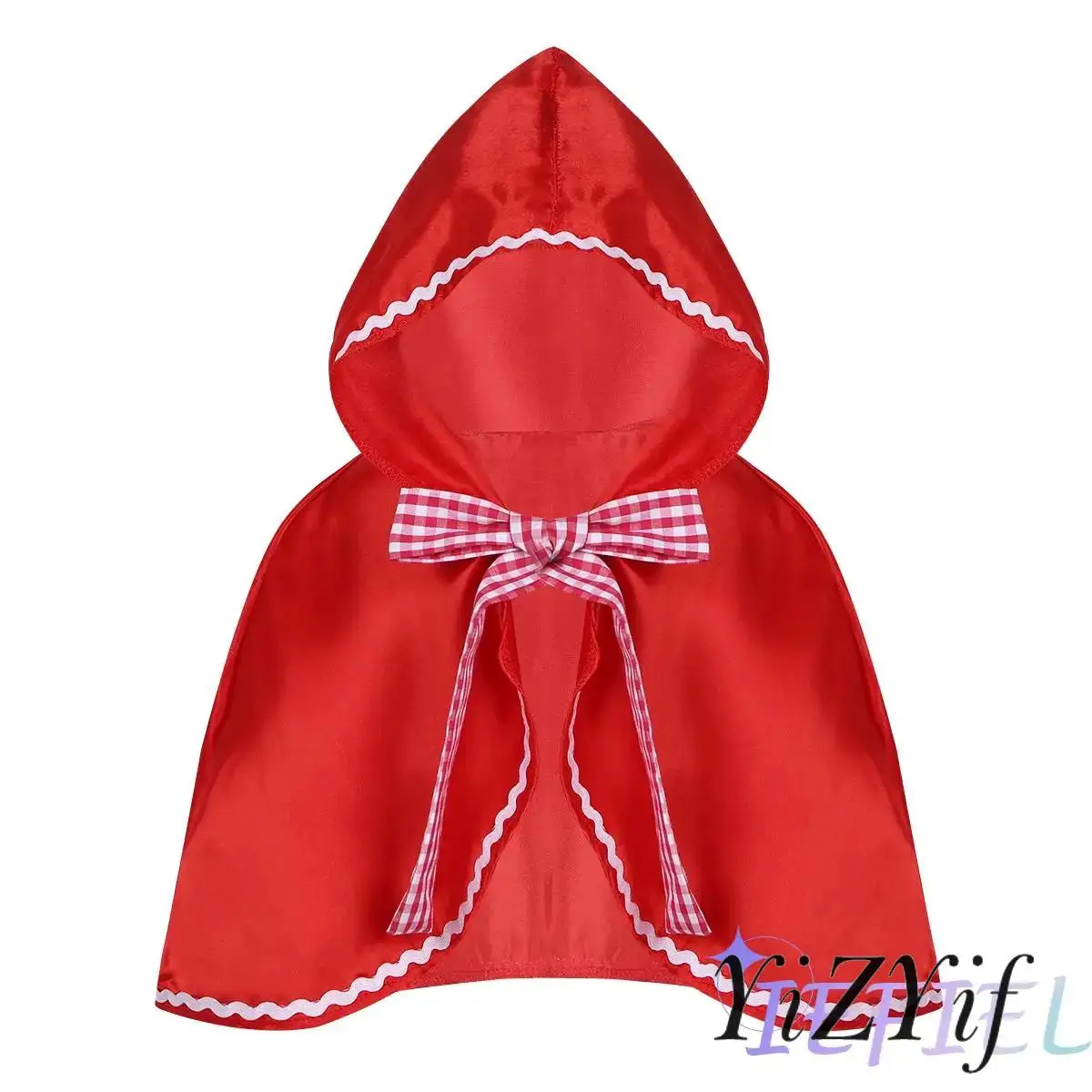 

Kids Red Hooded Cloak Cape for Halloween Cosplay Dress Up Girls Festival Role Play Costume Party Shawl Capelet Fairy Princess