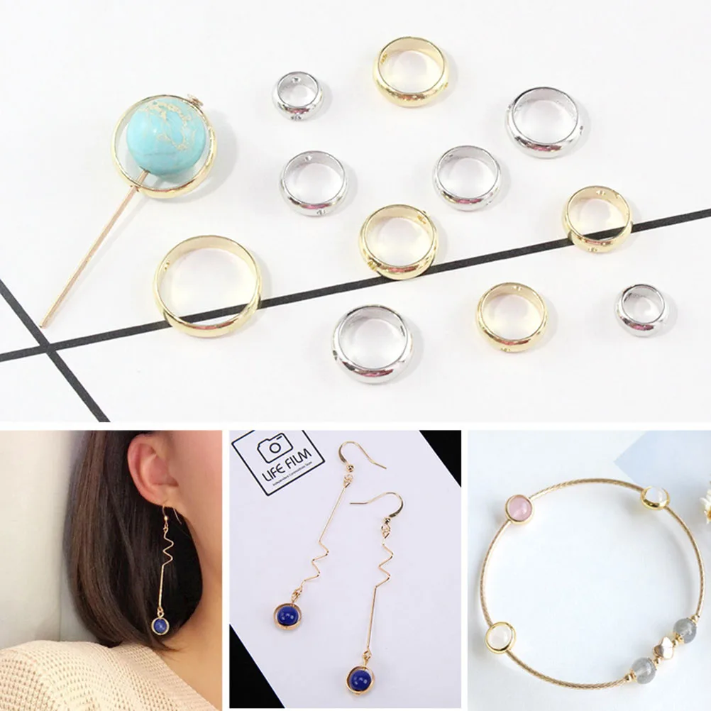 

20 Pcs Earring Accessories Chunky Rings Earrings Metal Bracelet Accessory Round Beads