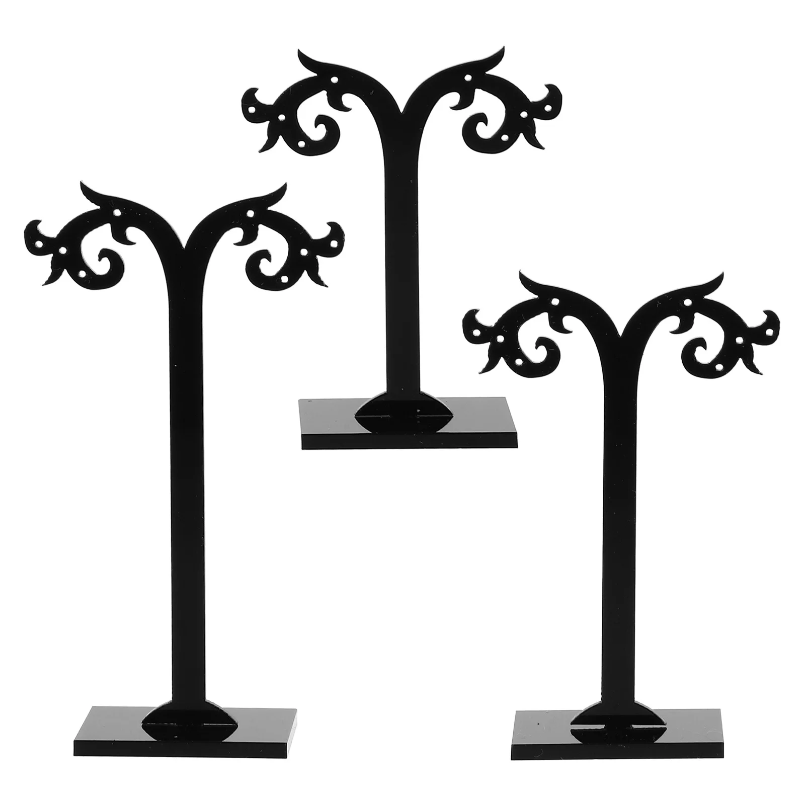 

6Pcs Acrylic Earring Display Stand Versatile Application Desktop Jewelry Display Rack Bathroom Organizer Shelf Black