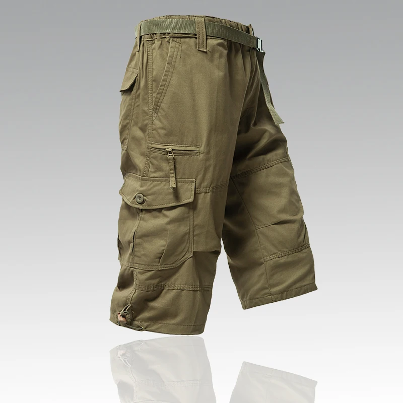 Pantalones cortos de camuflaje para Hombre, Capri de carga por debajo de la rodilla, de secado rápido para exteriores, Y2K, acampada, senderismo y