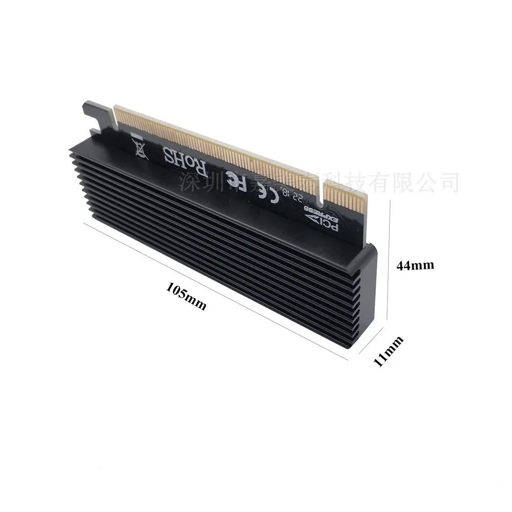 NGFF NVME 어댑터 카드, M.2-PCI-E 3.0 16X 컨버터 라이저, 하드 드라이브 박스 포함 알루미늄