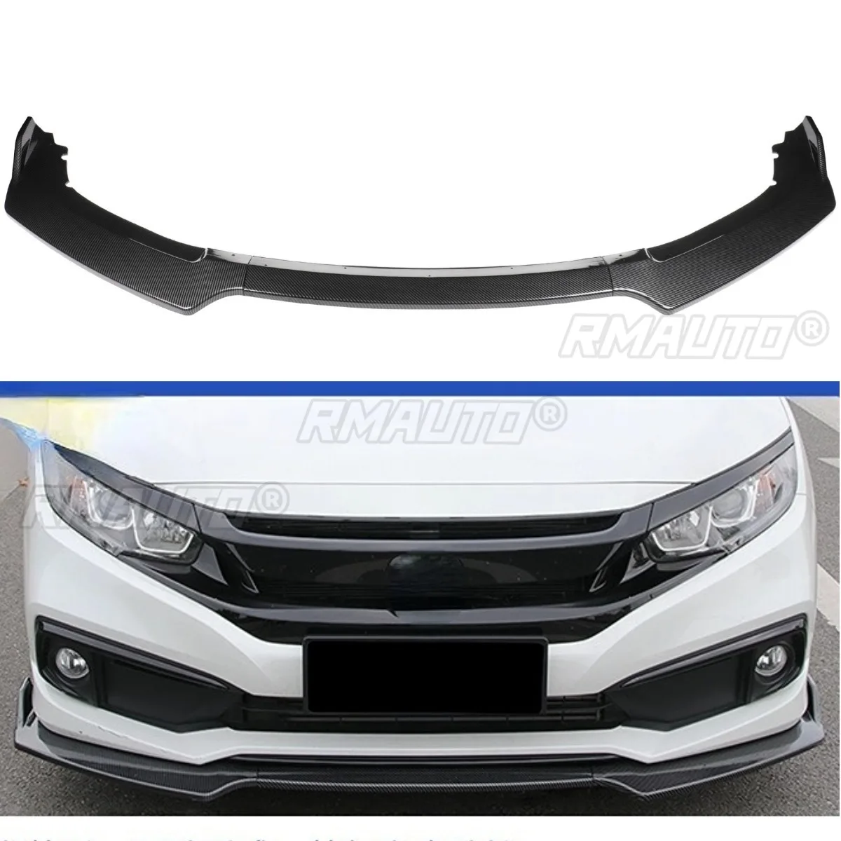 

For Toyota's 10th Generation Civic Sedan 2016-2020 Exterior Accessories Car Front Bumper Lip Splitter Diffuser Spoiler Body Kit