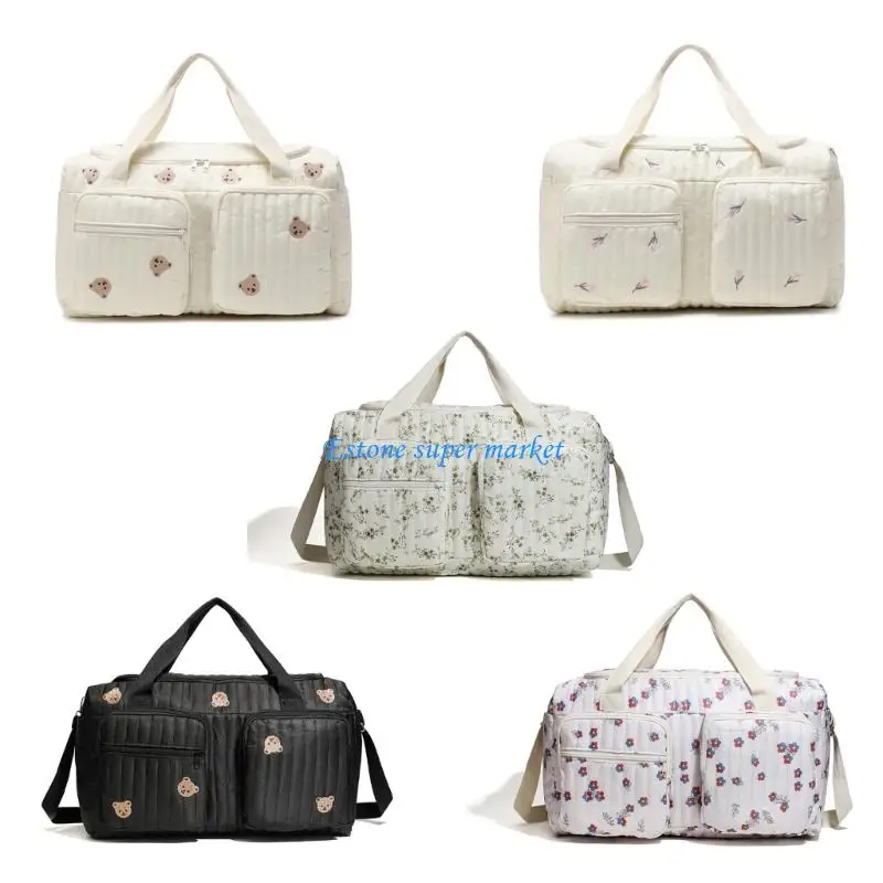 حقيبة حفاضات بوليستر خفيفة الوزن 090B قابلة للغسل مع مقصورات واسعة وجيب معزول لتربية مريحة #1