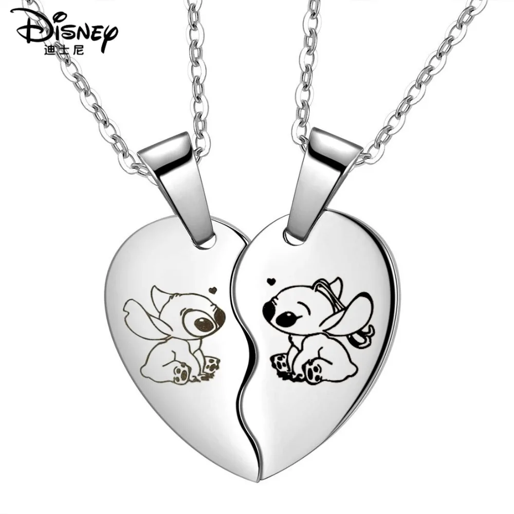 Lilo & Stitch Disney Fashion Necklaces Pendants for Couple Anime Jewelry Accessori Necklace Sweater Chains Girls Boys Kids Gifts