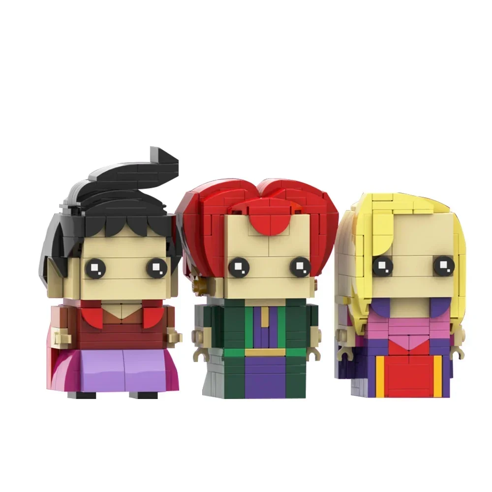 Gobricks MOC Halloween Sanderson Sisters Brickheadz Bricks Hocus Pocus Magic House Building Block Set Educational Toys For Gift