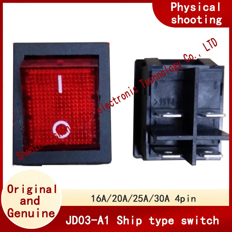 

Оригинальный переключатель корабля JD03-A1, 16A/20A/25A/30A, 4-контактный, 2 скорости, с подсветкой, 32*25 мм, сварочный аппарат, мощный переключатель деформации