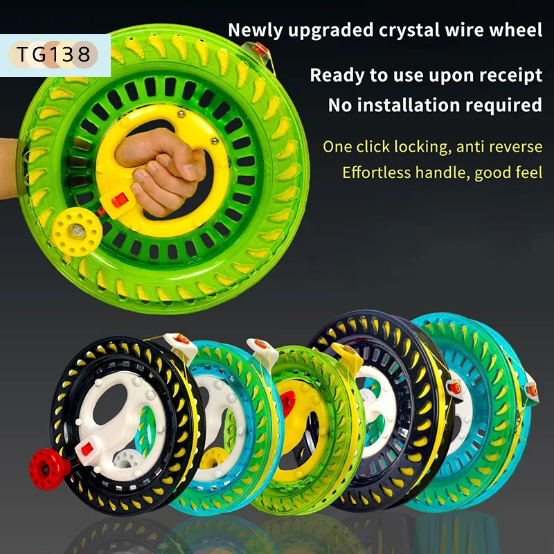 【New】1PC Outdoor Round Grip For Fying Kites 100-400M Kite Reel Winder Fire Wheel String Flying Handle Tool Twisted String Line