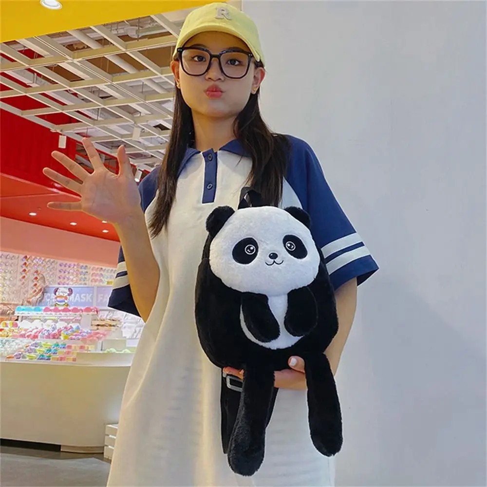 Bookbag Animals Panda Plush Shoulder Bag Kindergarten Plush Toy Baby School Bag Cute Cartoon Preschool Plush Backpack Toddler