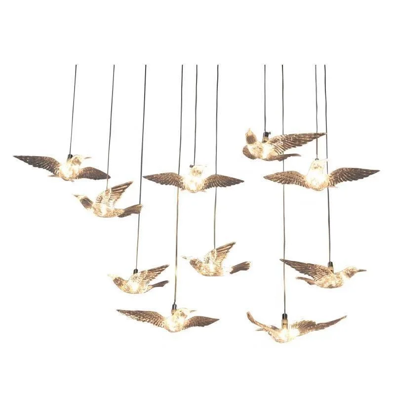 Bruiloft Rekwisieten 10 Stuks Vogel Licht Transparante Lichtgevende Kroonluchter Plastic 25X17Cm Plafondverlichting Festival Feest Decoratie