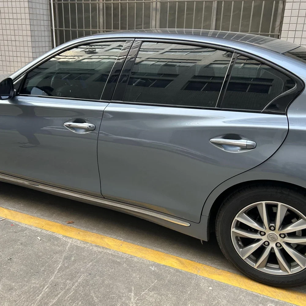 Für Infiniti Q50 2013–2023, Limousine, Fenster, Chrom, Verdunkelung, ABC-Säulen, glänzende schwarze Aufkleber – Detail 3