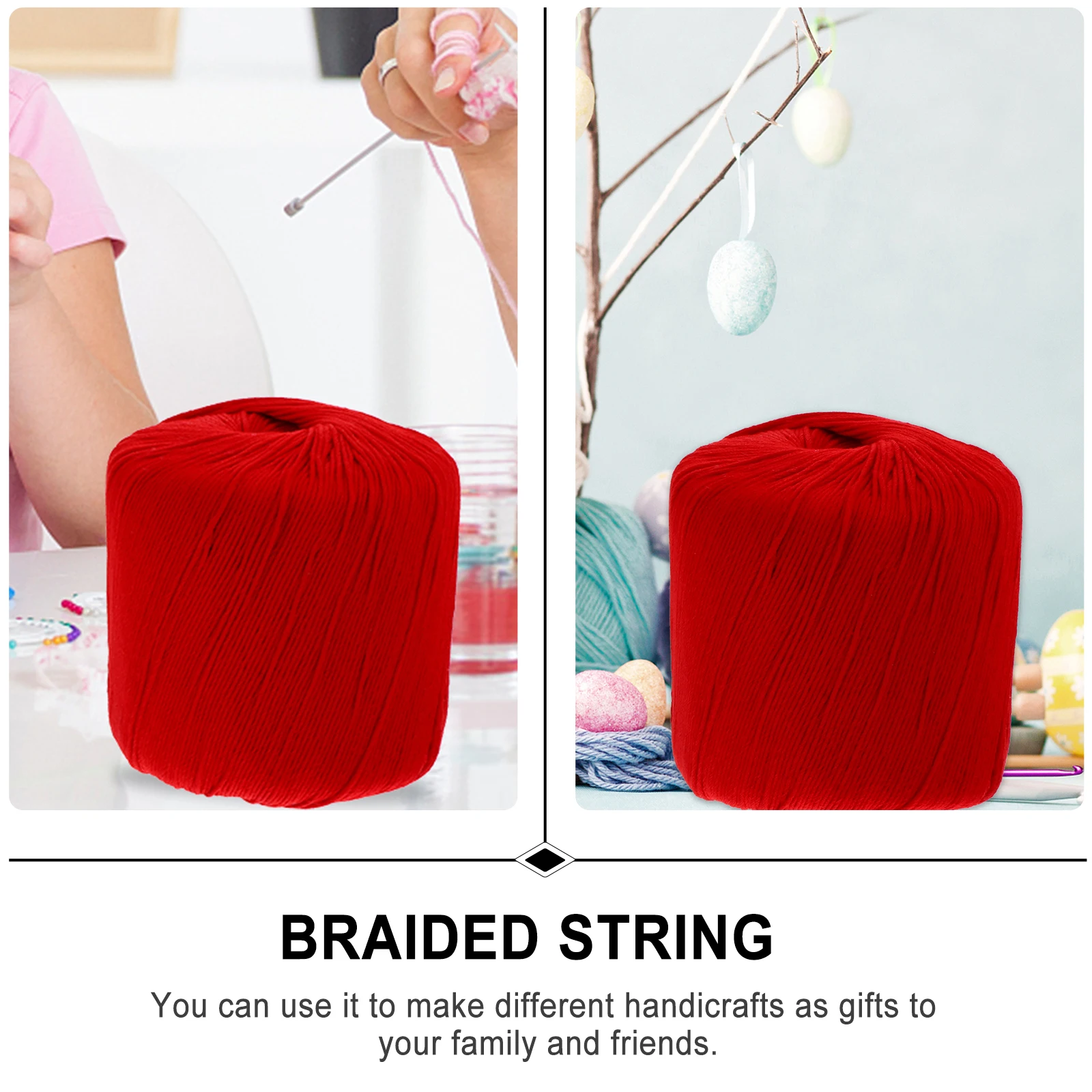 

1 Roll Hook Cotton Yarn Soft Comfortable Braiding String For Diy Crafts Macrame Durable Non-Fading Fresh Color Cord Cotton Rope