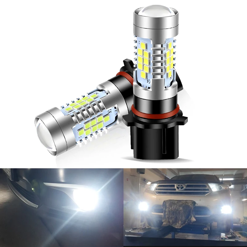 2pcs No Error Canbus P13W PSX26W LED Bulbs for Toyota Highlander LED Car Fog Light Driving DRL Daytime Running Lamp (2011-2015)