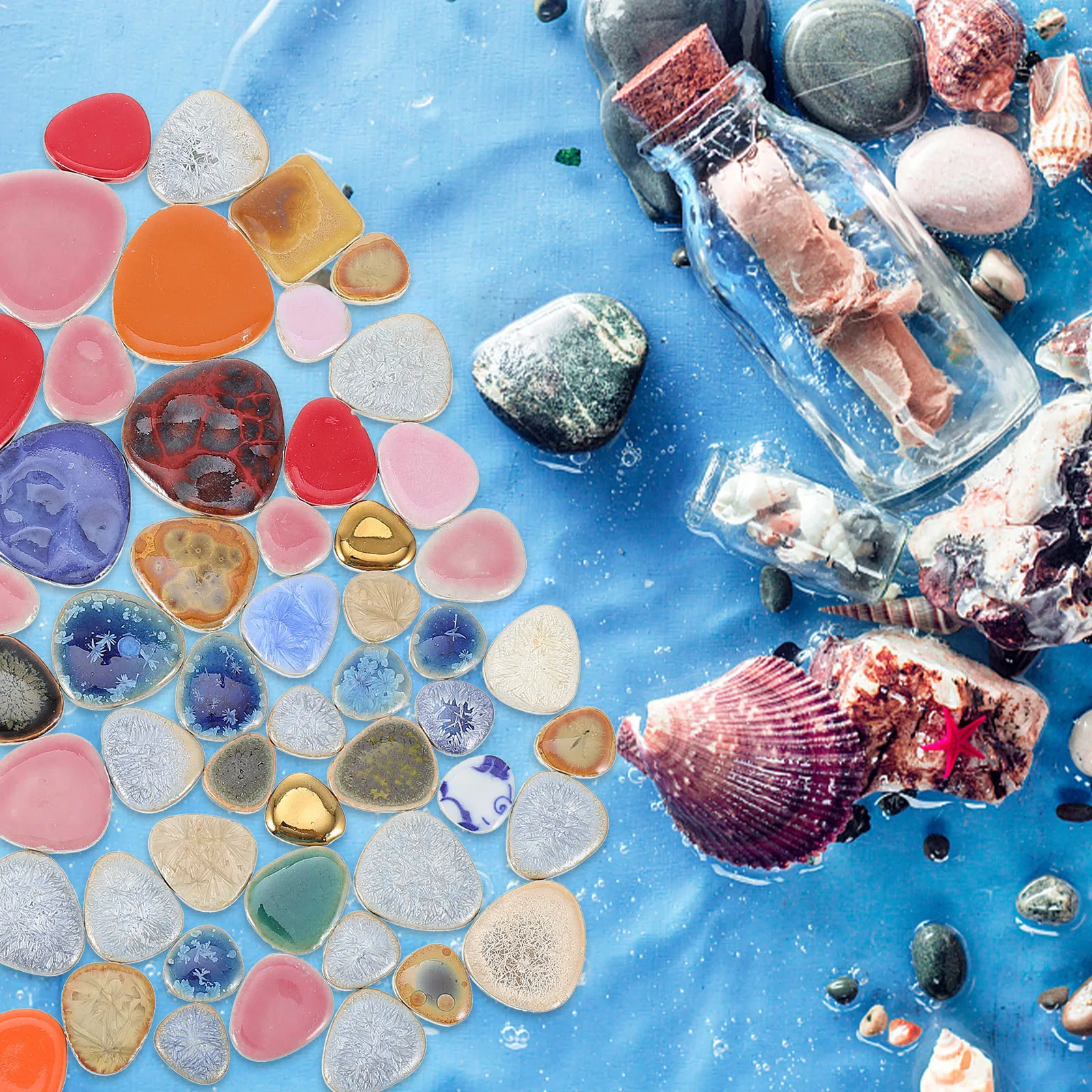 لتقوم بها بنفسك مادة البلاط السيراميك حصاة الحجارة غير النظامية شكل مصقول فسيفساء الحرفية الحجارة DIY بها بنفسك تجميع بلاط صنع حديقة المنزل #4