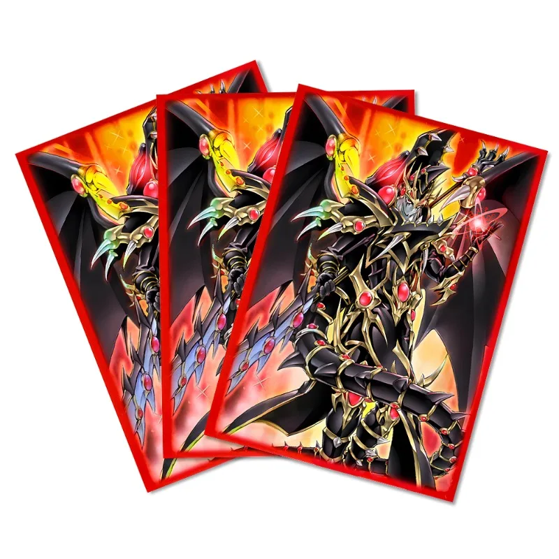 50pcs Yu-Gi-Oh! Red-Eyes Dark Dragoon Laser Table Card Game Card Protective Sleeve Animation Cartoon Game Collection Card Sleeve