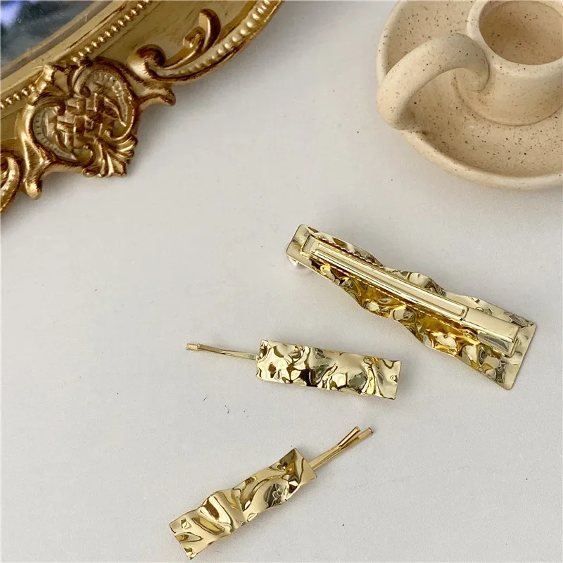 Pearl Gold Color Hair Side Clip Personality Bangs Hairpin Hair Clip for Women Side Holder Girl Retro Barrettes Jewelry Headwear