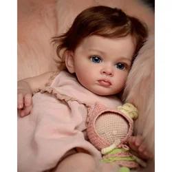 60CM Reborn Toddler Baby Girl Doll Tutti Hand Paint Finished Doll High Quality 3D Skin Multiple Layers Painting Visible Veins