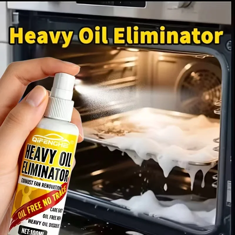 QIFENGHE 100ml Heavy Oil Eliminator Spray, Kitchen Degreaser for Exhaust Fans & Stoves, Dissolves Stubborn Grease