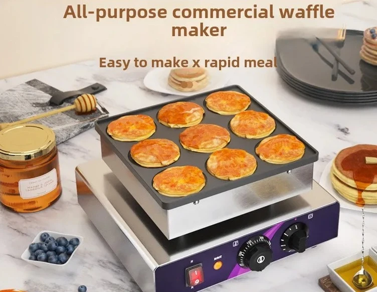 Muffin machine Commercial causeway burning machine Japanese 9-hole non-stick pan round cake waffle machine