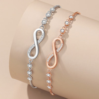 Fashion Stainless Steel Endless Love Infinity Chain Bracelets On Hand Adjustable Bracelets For Woman Party Jewelry
