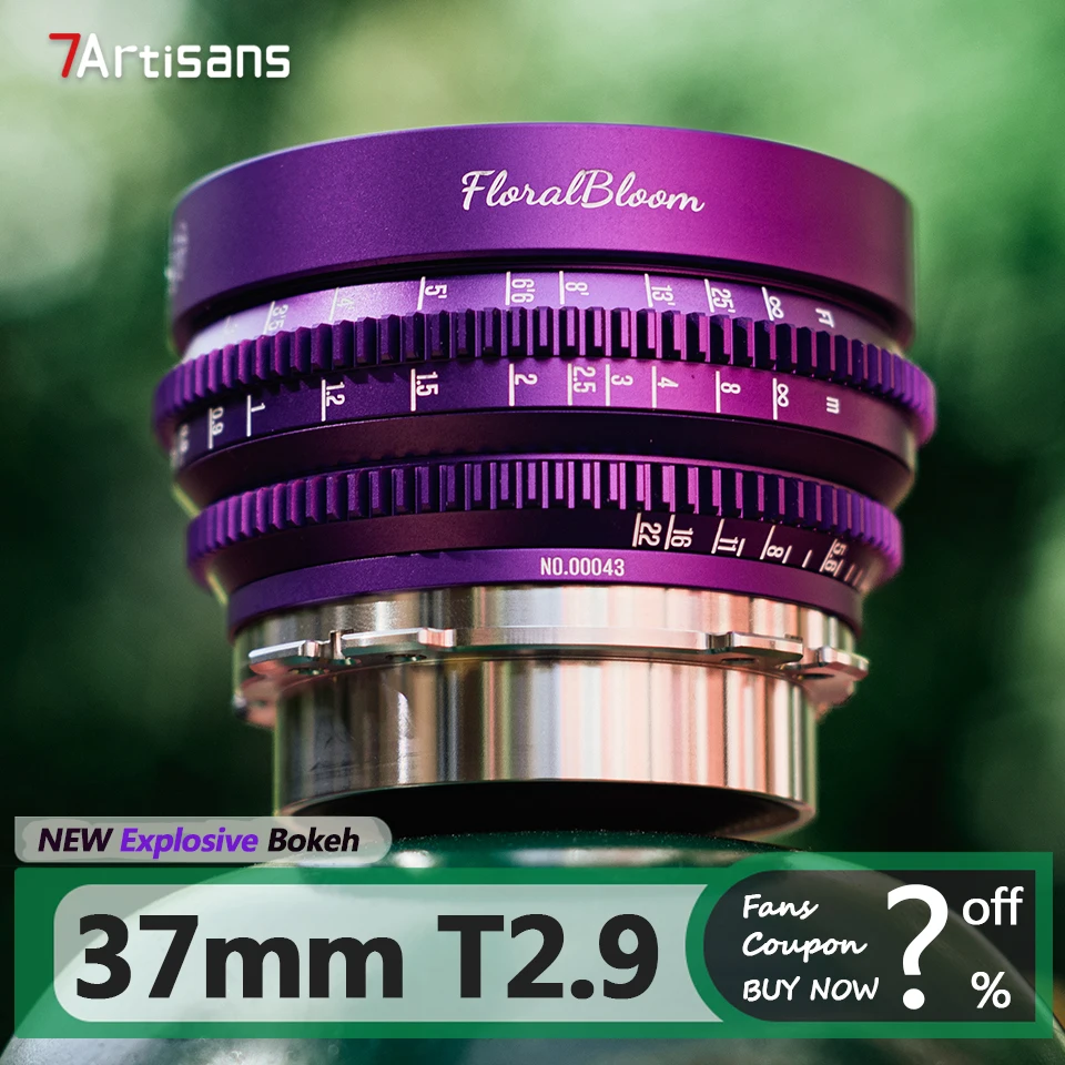 7artisans 37mm T2.9 Full Frame Art Bokeh enfoque Manual lente de cine de cámara principal para fotografía de humanidades con montura PL