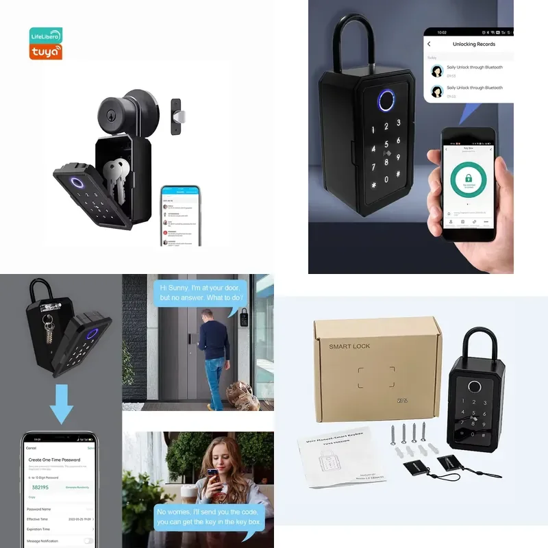 

2026 Lifelibero Smart Aluminum Alloy Key Lock Box for APP Remote Control for Steel Outdoor Key Storage for Management