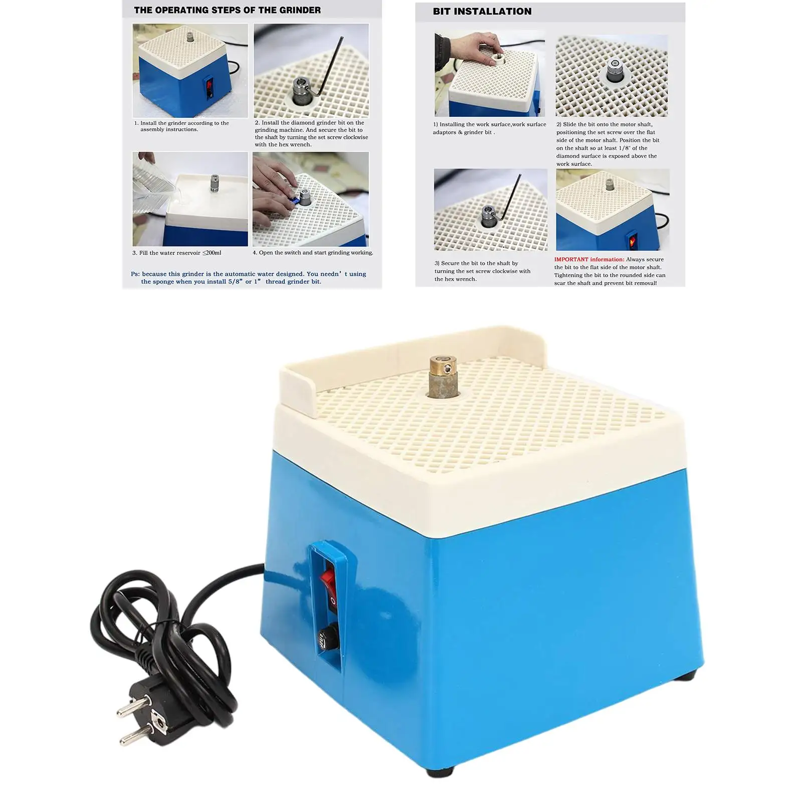 

Lectric Grinder Professional Mini Portable Grinding Machine Grinding Tool 220V for Glass Shell Ceramic Art Stone