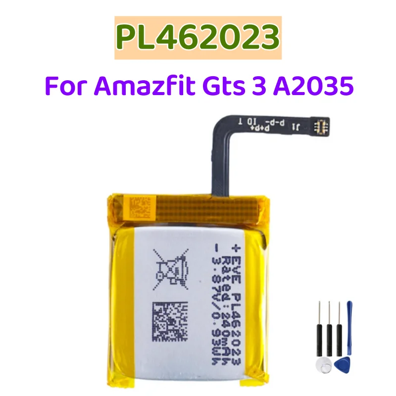 240mAh PL462023 Polymer Li-Ion Battery Cell For Amazfit Gts 3 A2035 Smart Sports Watch + Free Tools