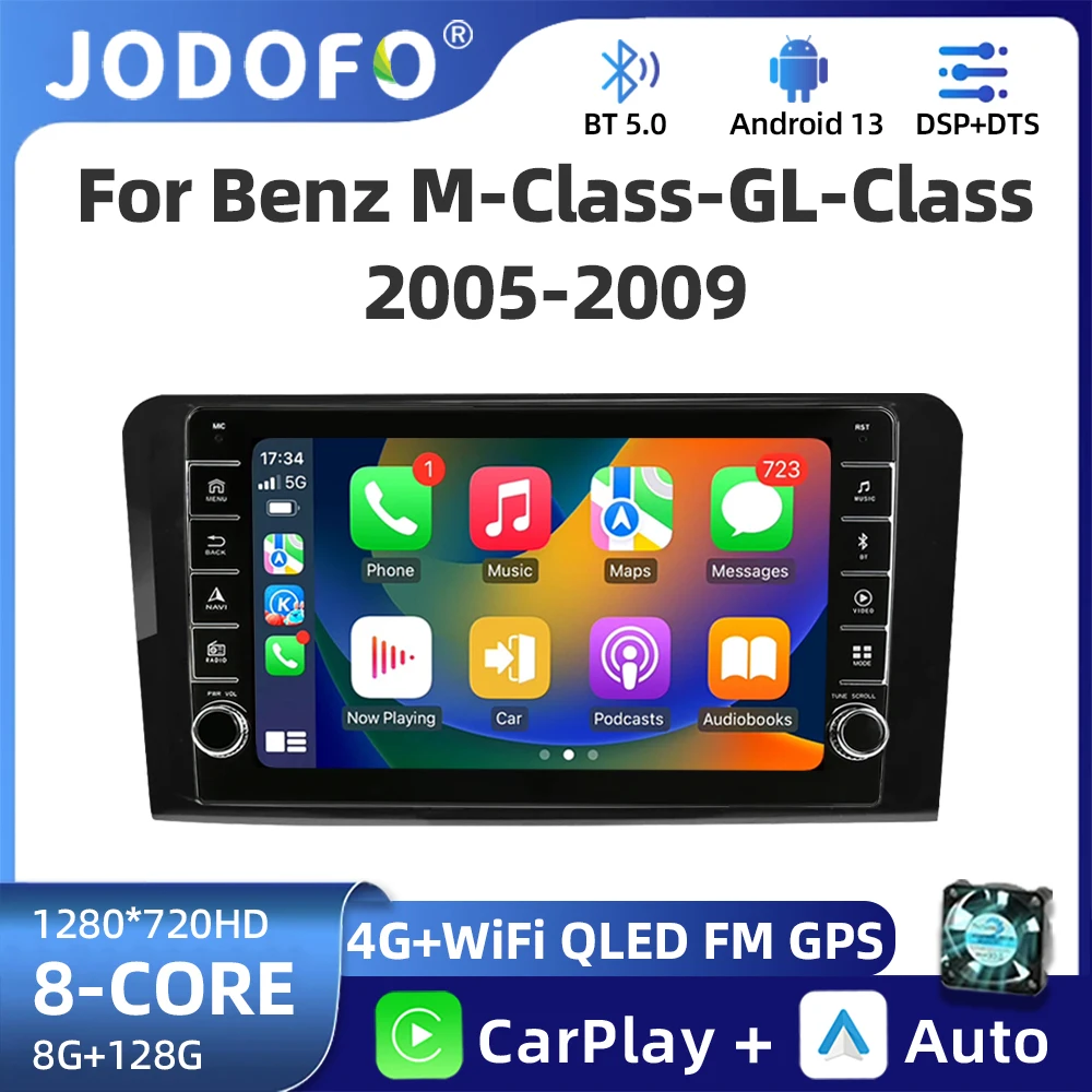 

Jodofo Car Radio For Mercedes Benz M-Class W164 GL-Class X164 ML GL 2005 - 2012 wireless CarPlay Android Auto No 2 din DSP DVD