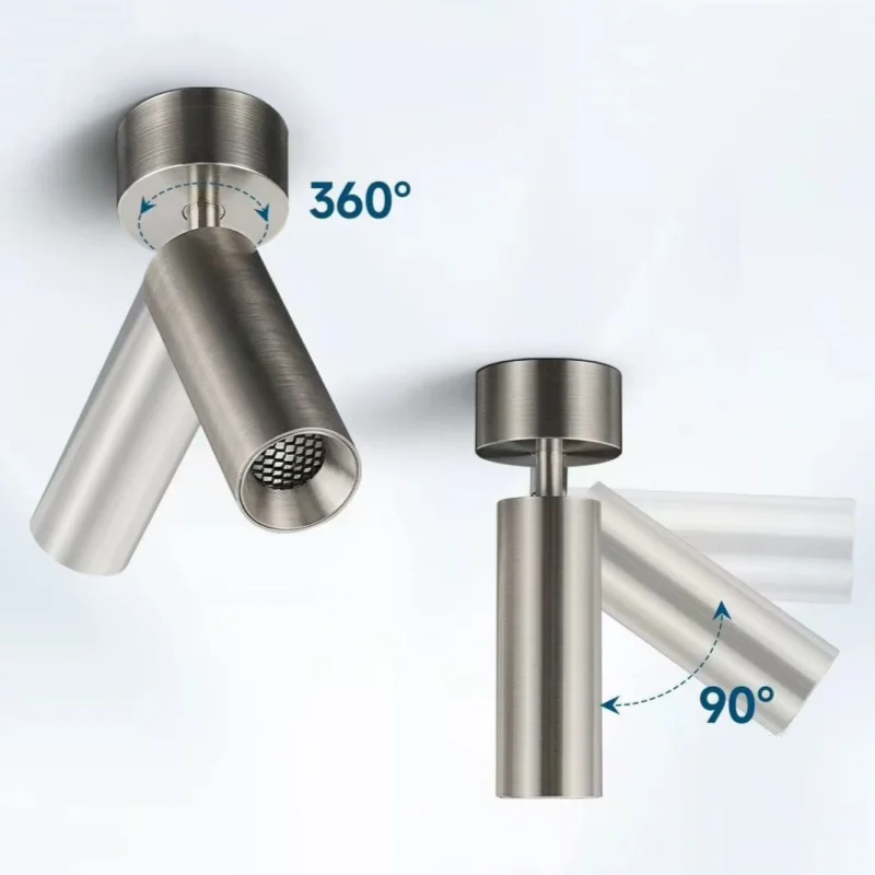 Nickel Colored Industrial Style Ceiling Light Anti Glare Bauhaus Design Luxury Spotlight for Bar Hotel Bedroom