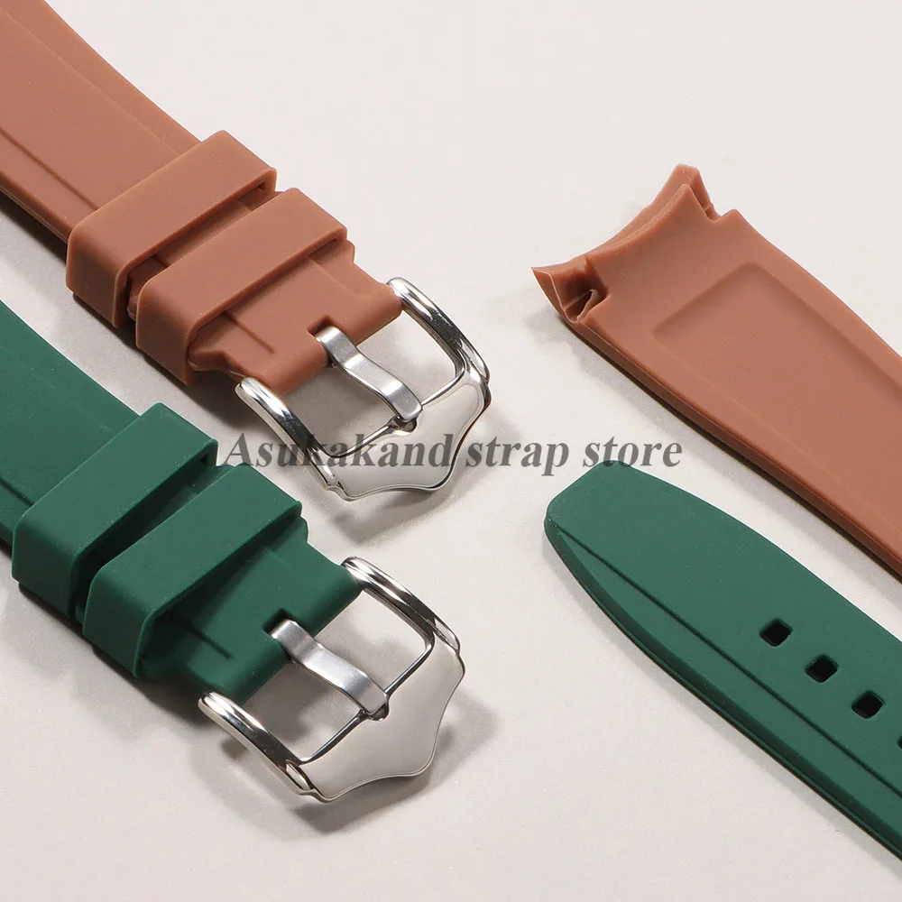 المطاط حزام منحني نهاية حزام (استيك) ساعة 20 مللي متر 22 مللي متر ل أوميغا Moonswatch ل سواتش ل Seiko سيليكون سوار ل رولكس الرجال معصمه