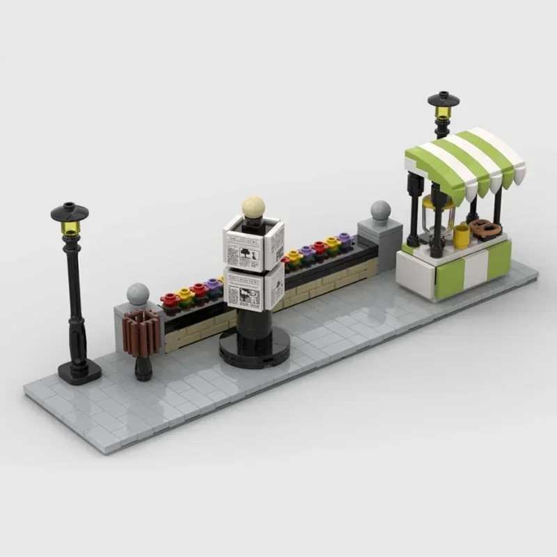 Street view modelo moc tijolos de construção várias cenas de canto tecnologia blocos modulares presentes brinquedos de natal diy conjuntos montagem