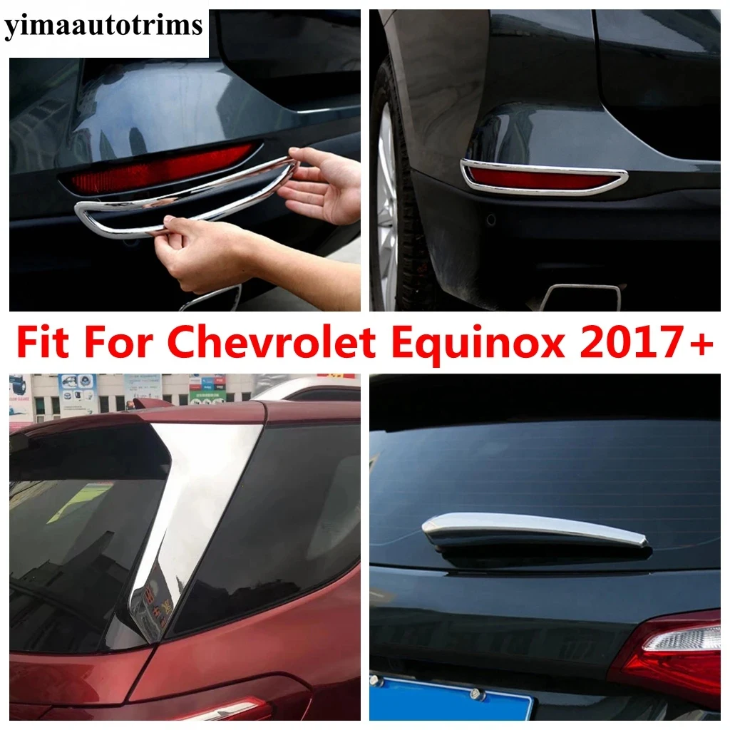 

Car Rear Fog Light Lamp / Tail Window Panel Sequin / Window Wiper Cover Trim For Chevrolet Equinox 2017 -2023 Chrome Accessories