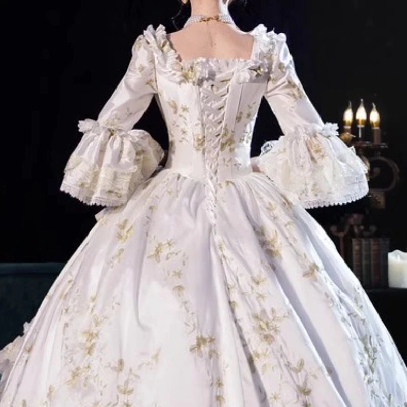 ロシアコミコンプリンセスドレスレディステージプレイ城プリンセスドレス機械刺繍 Vestidos Largos Elegantes Fiesta Mujer