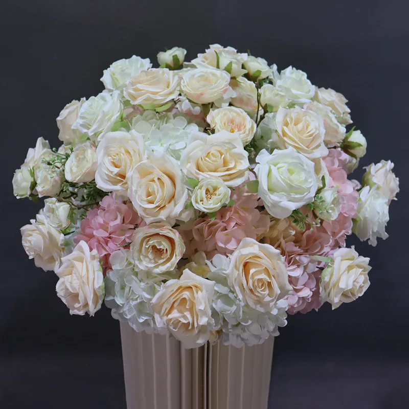 80Cm simulated rose ball wedding table placement flower ball wedding window exhibition hall decoration road flowers