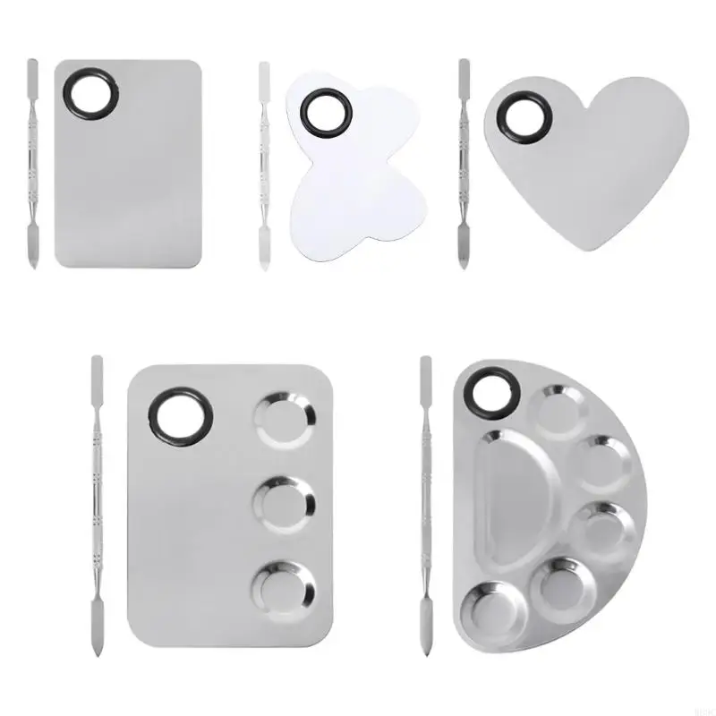 W89C สแตนเลสสีสแตนเล็ตถาดผสมไม้พายชุดไม้พายสำหรับเล็บซัพพลาย