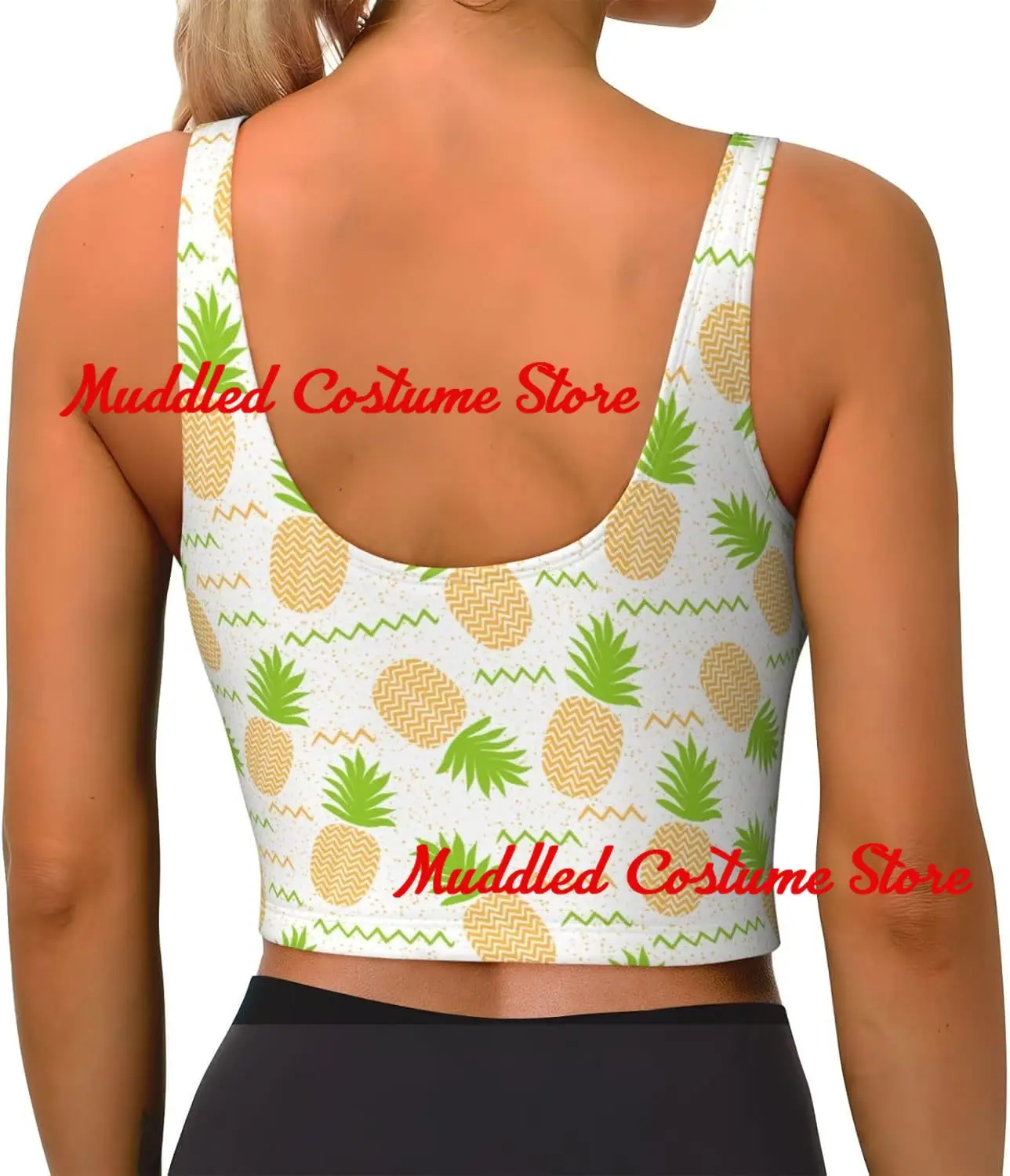 Abacaxi sutiã esportivo feminino colheita superior estofamento colete esportivo de alto impacto regata para yoga ginásio correndo fitness